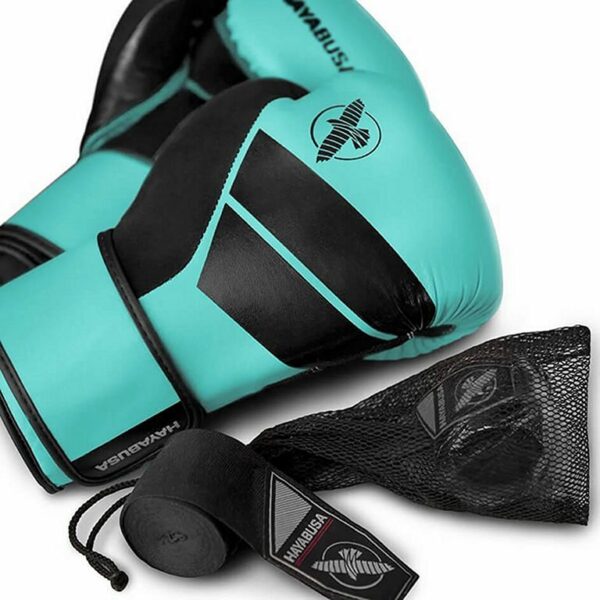 Hayabusa Guantes Boxeo S4 Celeste 10/12/14/16 ONZAS - Imagen 2