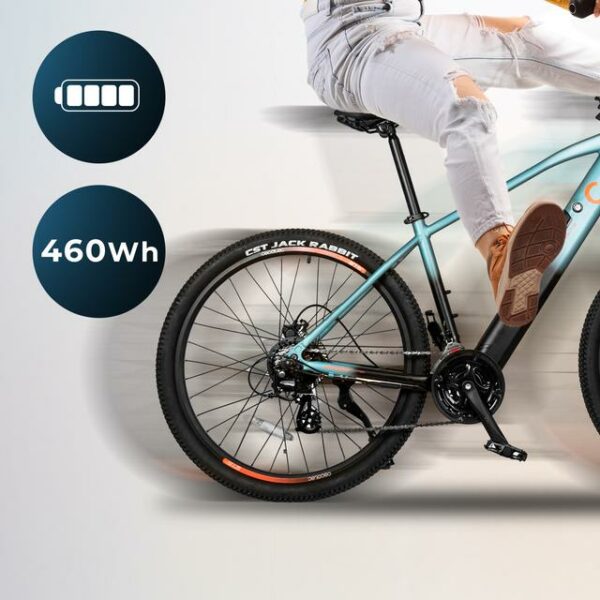 Mountain Ventus Bicicleta eléctrica de montaña 27,5", con 90Km de autonomía , suspensión delantera, cambio Shimano 24 velocidades y doble disco de freno hidráulico - Imagen 8