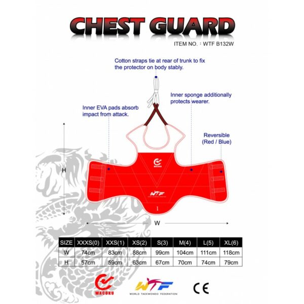 Peto de Taekwondo homologado WTF reversible - Imagen 3