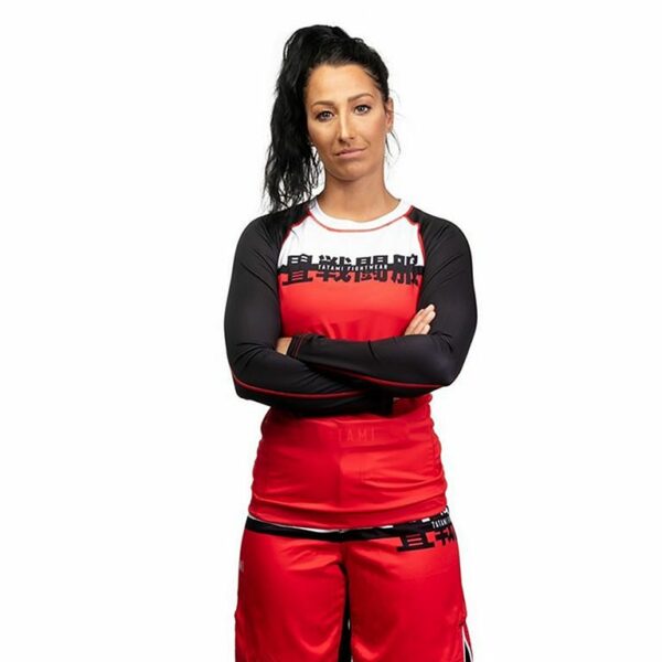 Tatami Ladies Super LS Rash Guard Blanco-Rojo - Imagen 7