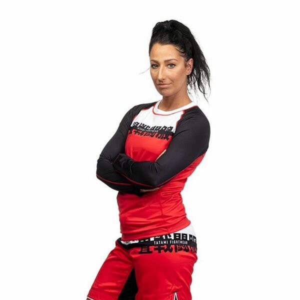 Tatami Ladies Super LS Rash Guard Blanco-Rojo - Imagen 6