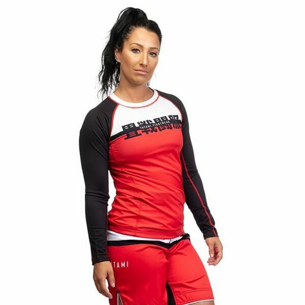 Tatami Ladies Super LS Rash Guard Blanco-Rojo - Imagen 5