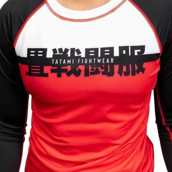 Tatami Ladies Super LS Rash Guard Blanco-Rojo - Imagen 3