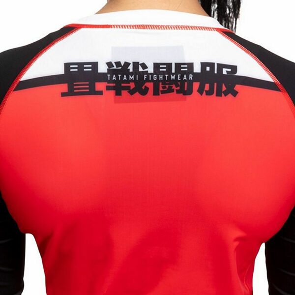 Tatami Ladies Super LS Rash Guard Blanco-Rojo - Imagen 2