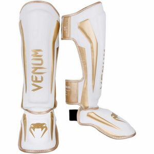 Venum Elite Standup Shinguards Blanco-Oro ESPINILLERA