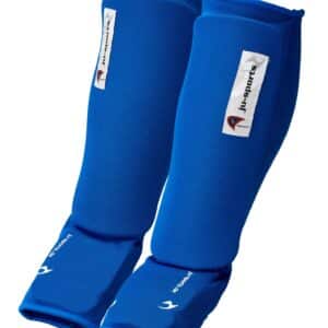ESPINILLERAS CON EMPEINE JUSPORTS AZUL/ROJO