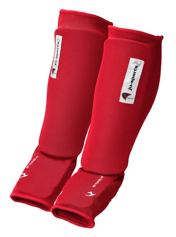 ESPINILLERAS CON EMPEINE JUSPORTS AZUL/ROJO - Imagen 2