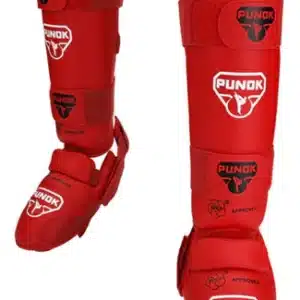 ESPINILLERAS KARATE PUNOK WKF ROJO