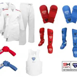 PACK KARATEGI KUMITE BLITZ II 2 CHAQUETAS PUNOK + PROTECCIONES (peto incluido) + CINTO