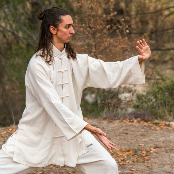 Chaqueta Kung Fu Lino gris - Imagen 7