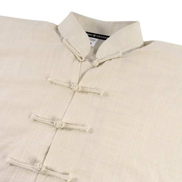 Chaqueta Kung Fu Lino gris - Imagen 4