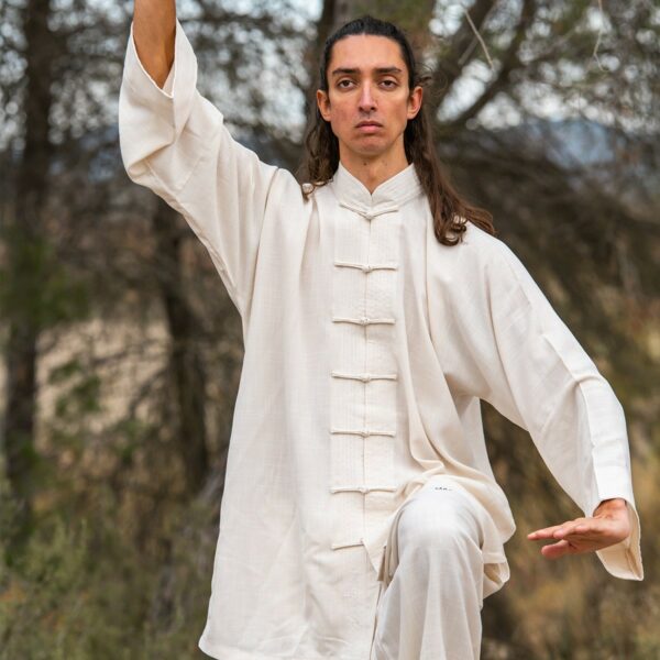 Chaqueta Kung Fu Lino gris - Imagen 3