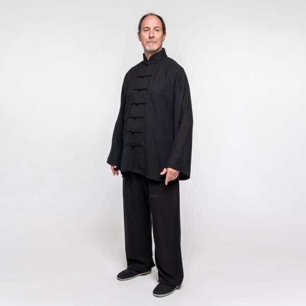 Chaqueta Kung Fu Lino gris - Imagen 12