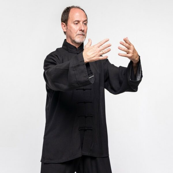 Chaqueta Kung Fu Lino gris - Imagen 11