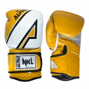 GUANTE DE BOXEO NKL ALPHA AMARILLO-BLANCO/gris-rojo/negro-blanco/azul-piel de bufalo