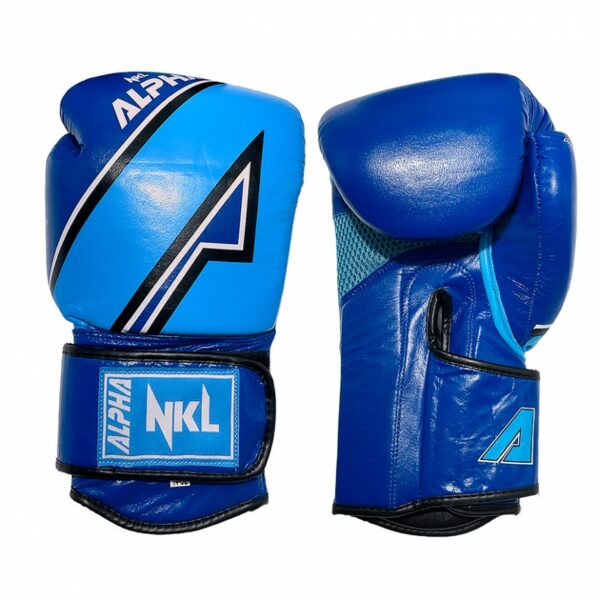 GUANTE DE BOXEO NKL ALPHA AMARILLO-BLANCO/gris-rojo/negro-blanco/azul-piel de bufalo - Imagen 7