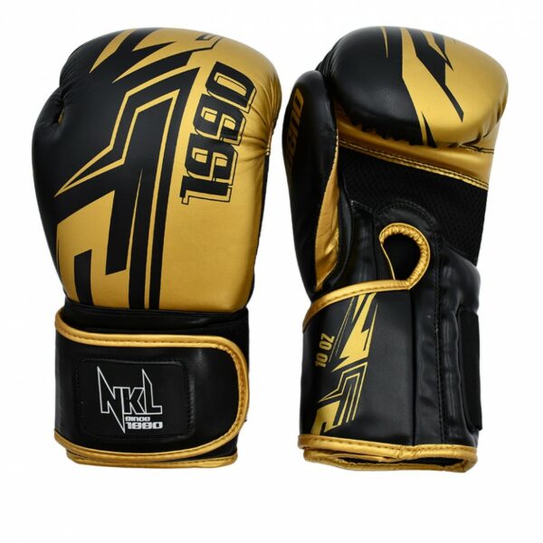 GUANTES DE BOXEO NKL 1990 NEGRO-PLATEADO//NEGRO-DORADO/NEGRO-NARANJA - Imagen 6