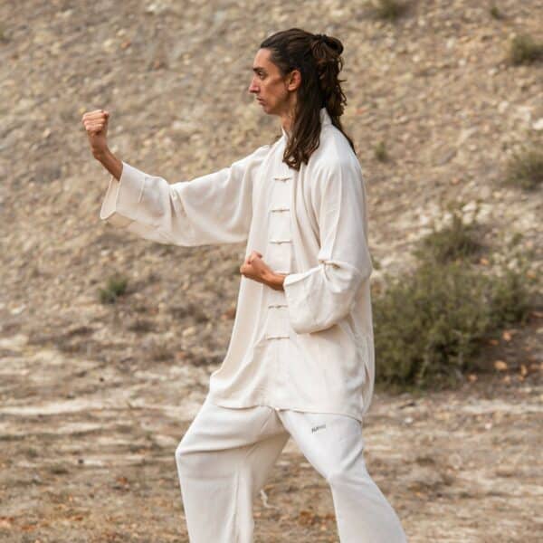 Pantalón Kung Fu Lino GRIS - Imagen 11
