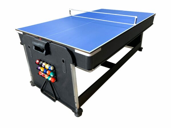 Multijuego giratorio 4 en 1 Olimpus – Tapete Azul (Billar, Air Hockey – Ping-Pong, Mesa comedor) - Imagen 5