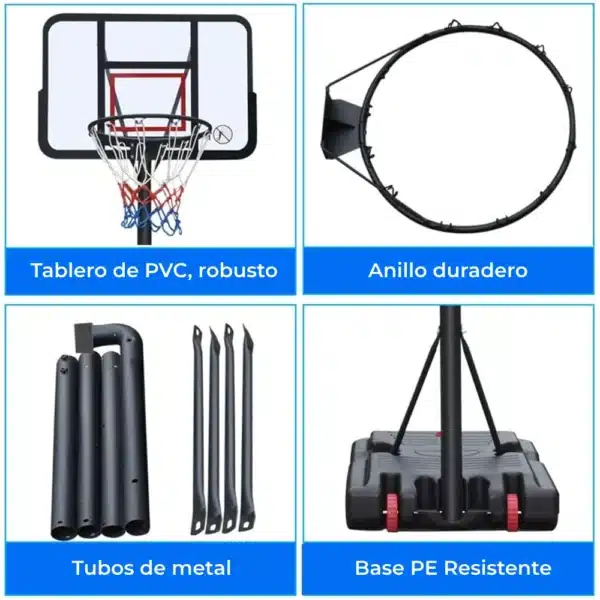 Canasta de Baloncesto Altura Regulable 190 – 305 cm - Imagen 3