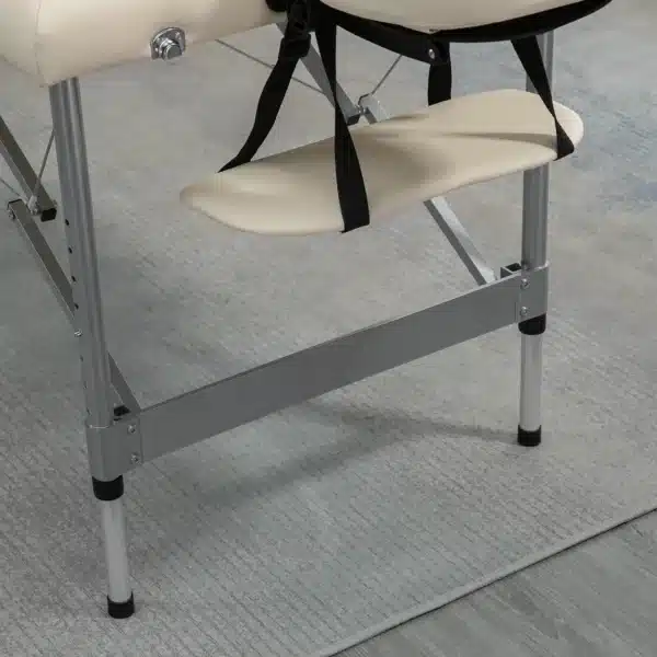 Camilla de Masaje Plegable con Altura Ajustable en 7 Posiciones Reposacabezas y Apoyabrazos 186x71x62-83 cm Beige - Imagen 4