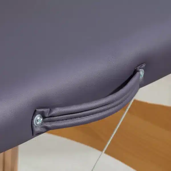 Camilla de Masaje Plegable con Marco de Madera con Altura Regulable y Bolsa de Transporte 186x60x58-81 cm Púrpura/NEGRO/CREMA - Imagen 3