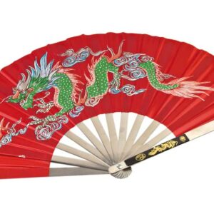 ABANICO PARA TAI CHI "DRAGÓN" ROJO
