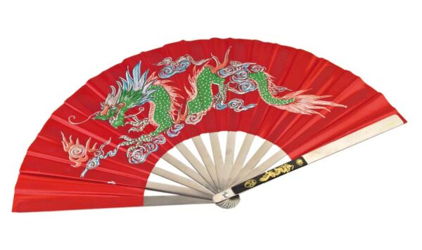 ABANICO PARA TAI CHI "DRAGÓN" ROJO