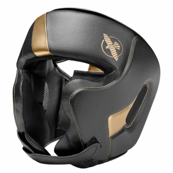 Hayabusa T3 Chinless Boxing Headguard Negro-Oro