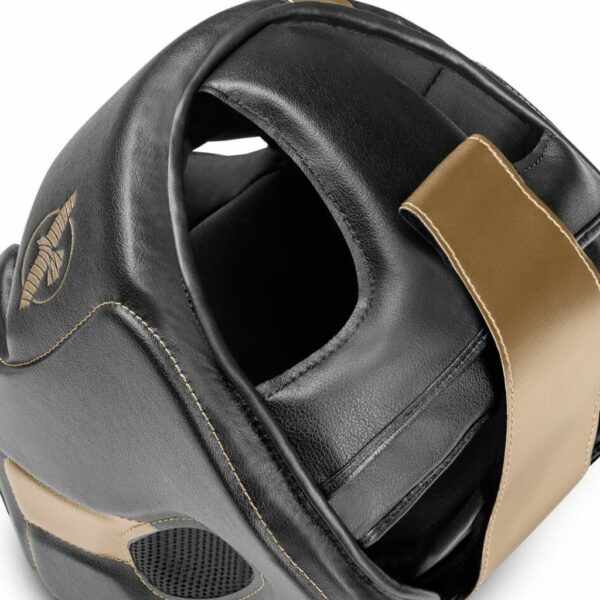 Hayabusa T3 Chinless Boxing Headguard Negro-Oro - Imagen 6