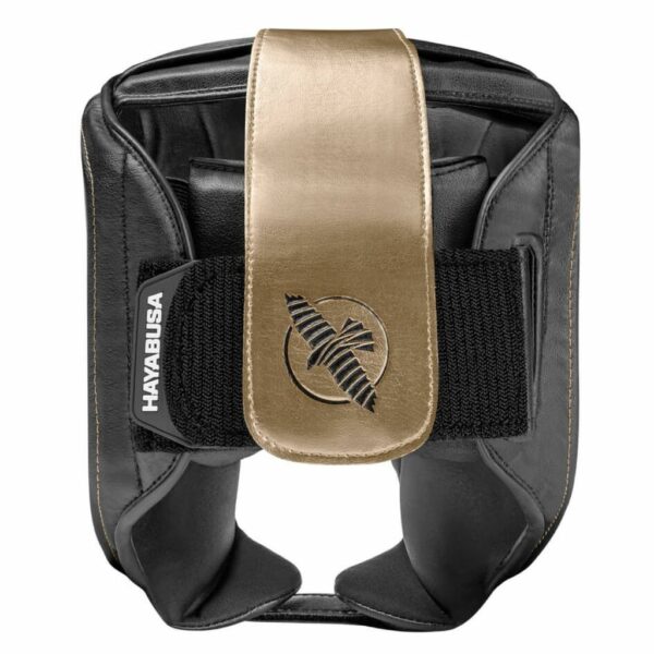 Hayabusa T3 Chinless Boxing Headguard Negro-Oro - Imagen 3
