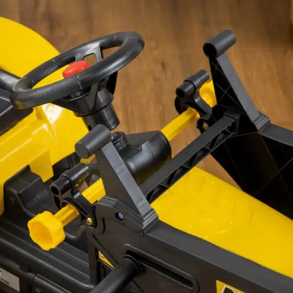 Tractor a Pedales para Niños de 3 Años Excavadora Infantil con Remolque Extraíble y Pala Delantera 167x41x52 cm Amarillo - Imagen 3