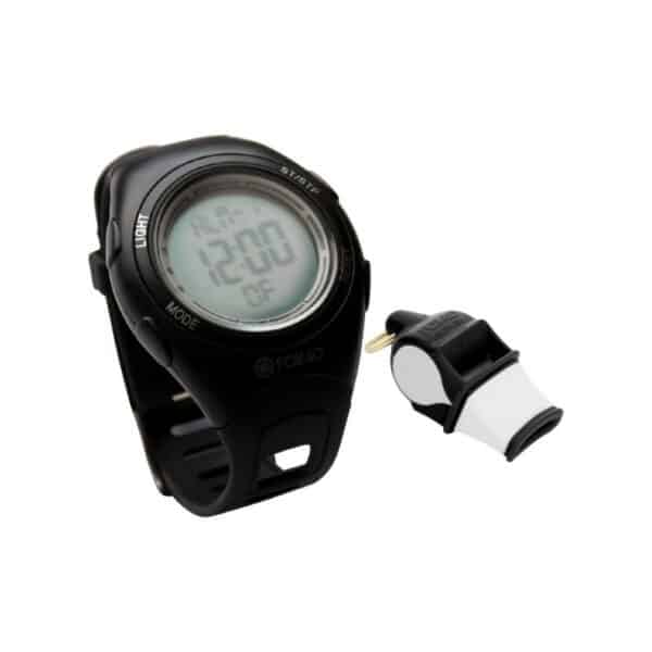 Kit árbitro: reloj Chrono + Silbato FOX Sonic negro-blanco