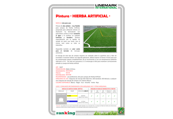 Pintura para Hierba Artificial Grass Paint. Bidon 10 litros - Imagen 2