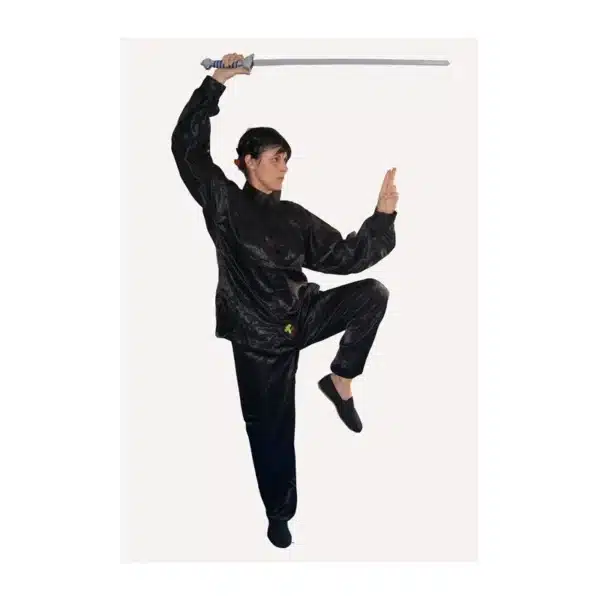 TRAJE DE TAI CHI SATÉN NEGRO