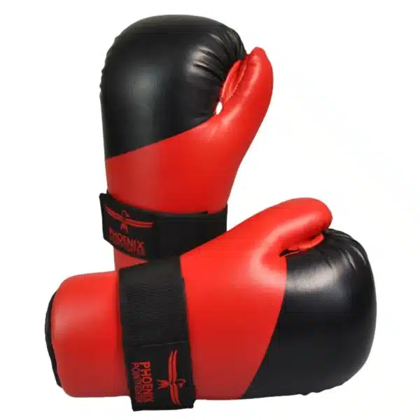 GUANTES POINTFIGHTNING ABIERTOS NEGRO-ROJO PX TAEKWONDO - Imagen 2