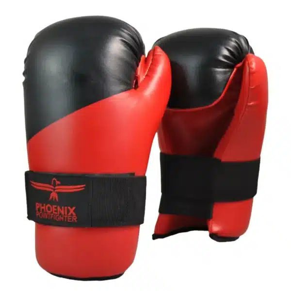 GUANTES POINTFIGHTNING ABIERTOS NEGRO-ROJO PX TAEKWONDO