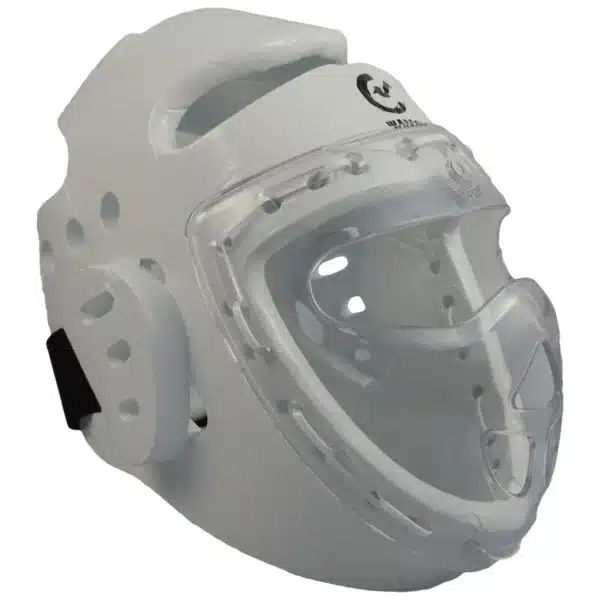 CASCO WACOKU CON MÁSCARA - ROJO/AZUL/BLANCO TAEKWONDO - Imagen 2