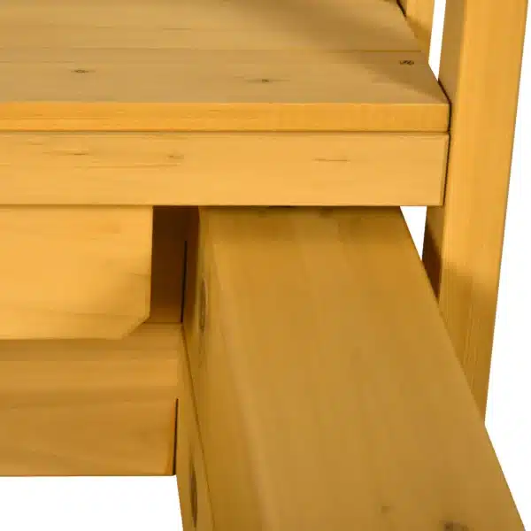 Arenero para Niños Veranda de Madera con Techo y Ruedas Juego para Niños de 3-8 Años para Jardín 133x129x137,5cm Natural - Imagen 4