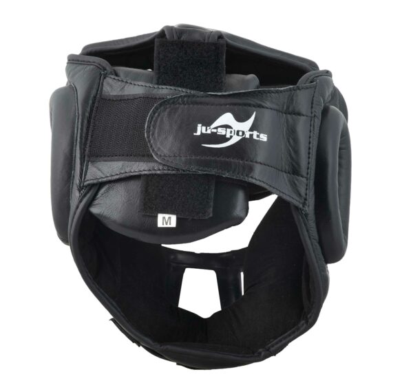 CASCO NEGRO CON MÁSCARA PROTECTORA JUSPORTS PIEL - Imagen 4