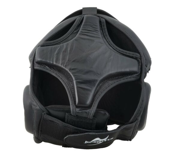 CASCO NEGRO CON MÁSCARA PROTECTORA JUSPORTS PIEL - Imagen 3