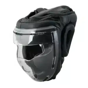 CASCO NEGRO CON PANTALLA JUSPORTS BOXEO KARATE