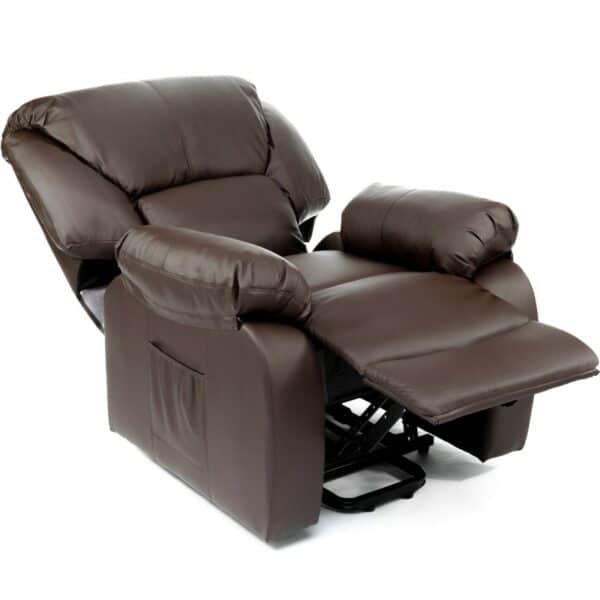 ECODE® Sillón de Masaje Levantapersonas, Reclinación Eléctrica 160º, Función Calor, Programas Auto, Vibro Ondulación, A++ Marrón ECO-8590UP M