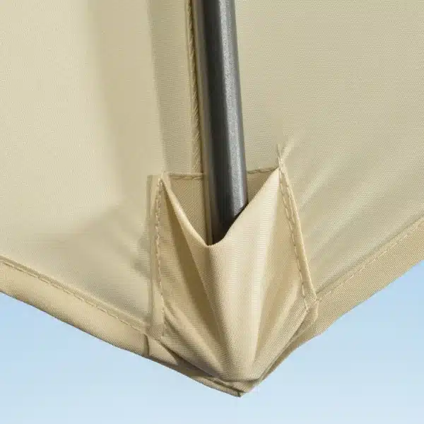 Sombrilla de Jardín de Aluminio Ø300x250 cm con Manivela Toldo Inclinable Giratorio 360° con Pedal y Base Cruzada Crema - Imagen 4