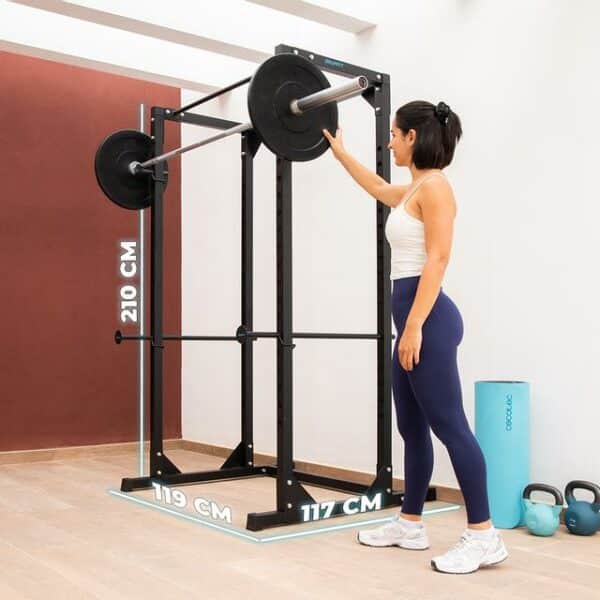 Drumfit PowerRack 1000 Power Rack. Jaula de musculación para realizar entrenamientos con cargas altas de forma segura y ejercicios de dominadas. - Imagen 3