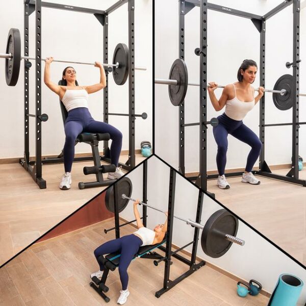 Drumfit PowerRack 1000 Power Rack. Jaula de musculación para realizar entrenamientos con cargas altas de forma segura y ejercicios de dominadas. - Imagen 10