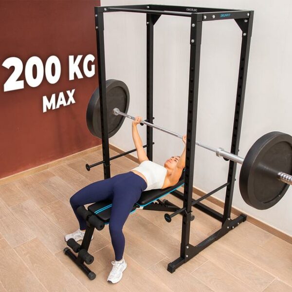 Drumfit PowerRack 1000 Power Rack. Jaula de musculación para realizar entrenamientos con cargas altas de forma segura y ejercicios de dominadas. - Imagen 4