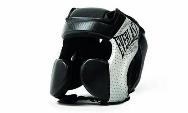 Everlast 1910 Head Gear Negro-Blanco casco boxeo