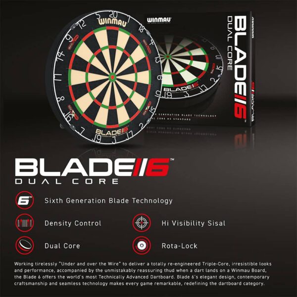 Diana Winmau Blade 6 Dual Core Dartboard 3031.punta de acero - Imagen 3