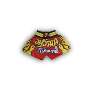 Pantalón Thai Boxing de saten rojo.